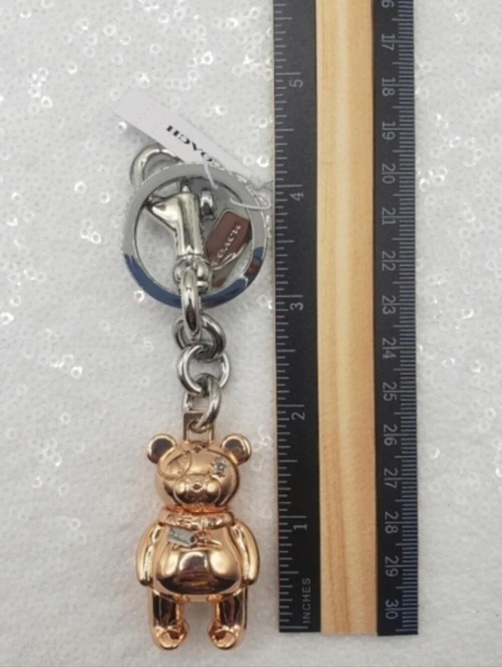 Coach Rose Gold 3D Bag Charm Keychain Limited Edition